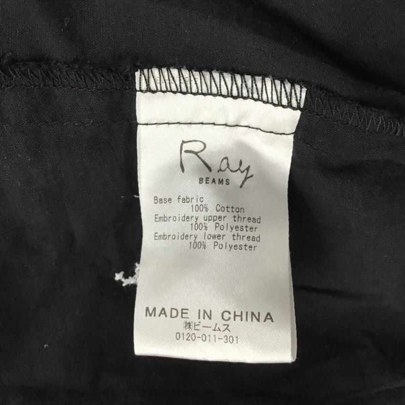 レイビームス Ray BEAMS カットソー 半袖 63-11-0237-509 花柄刺繍ブラウス 五分丈 フレア袖カットソー 花柄刺繍 FREE 総柄 X 花柄 黒 / ブラック /  レディース USED 古着 中古 10099364