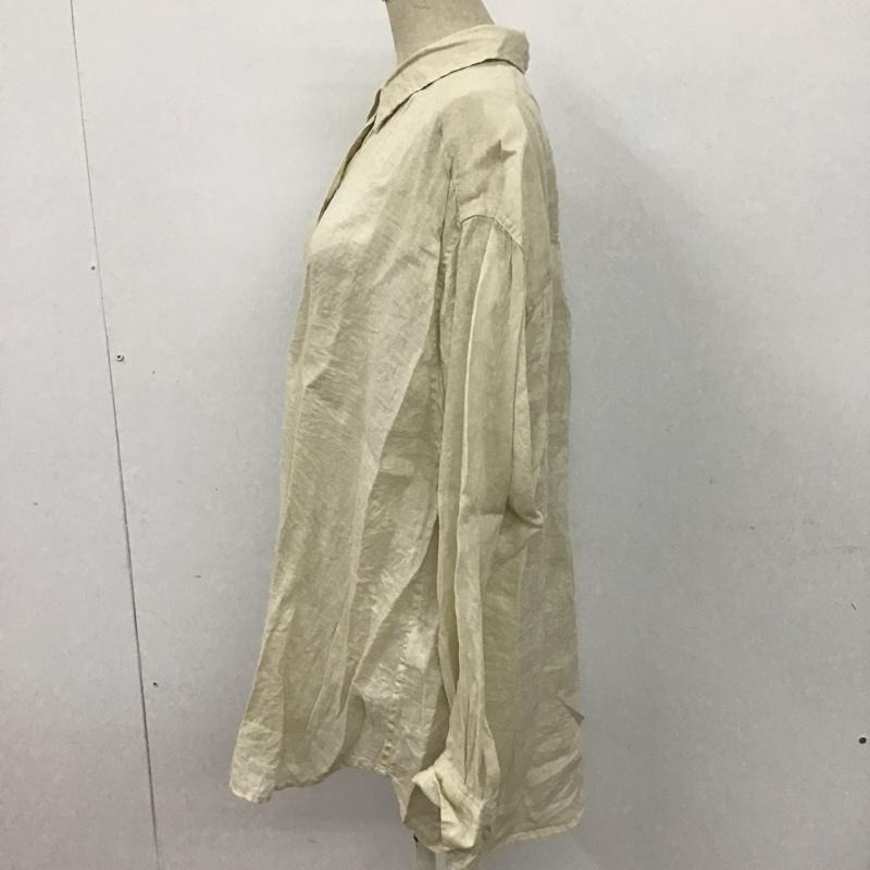 ニコアンド niko and... シャツ、ブラウス 長袖 長袖シャツ カラーシャツ 無地シャツ カジュアルシャツ M 無地 ベージュ / ベージュ / レディース USED 古着 中古 10099366