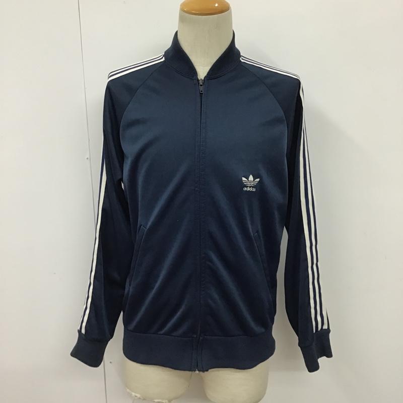アディダス adidas ジャケット、上着 ジャンパー、ブルゾン ジップアップジャケット ジャージ スポーツウェア 古着 ヴィンテージ 80s M ロゴ、文字 紺 / ネイビー / メンズ USED 古着 中古 10099397