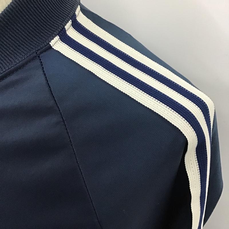 アディダス adidas ジャケット、上着 ジャンパー、ブルゾン ジップアップジャケット ジャージ スポーツウェア 古着 ヴィンテージ 80s M ロゴ、文字 紺 / ネイビー / メンズ USED 古着 中古 10099397