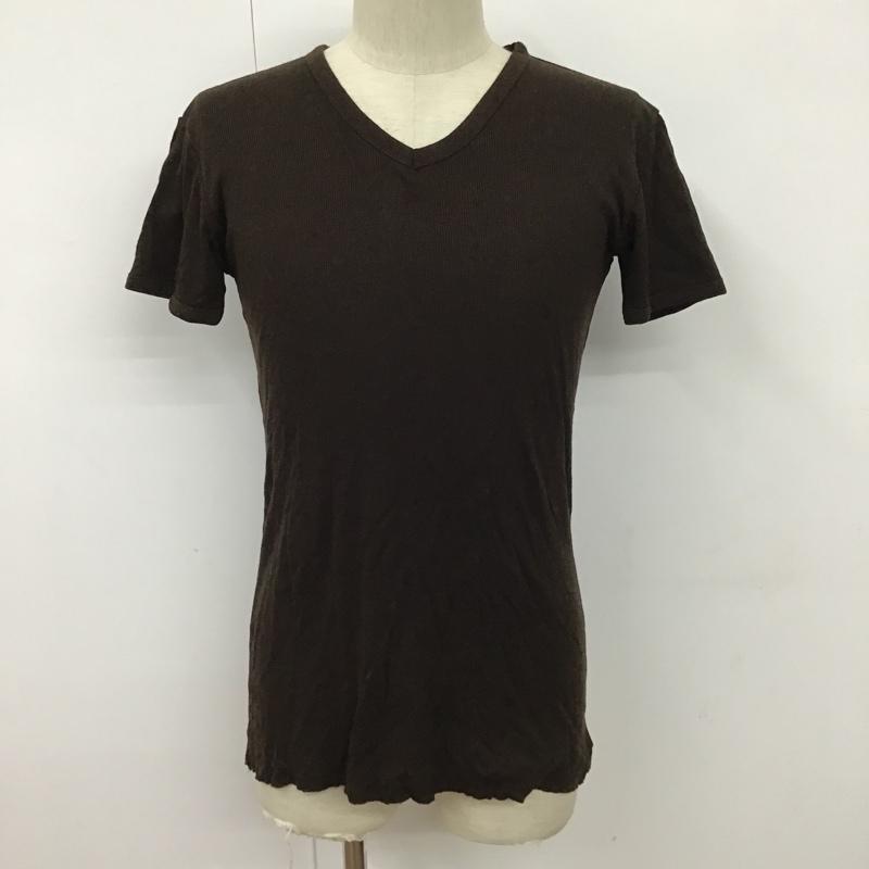 エーケーエム AKM カットソー 半袖 半袖カットソー 半袖Tシャツ 無地Tシャツ Vネックカットソー XL 無地 茶 / ブラウン / メンズ USED 古着 中古 10099406