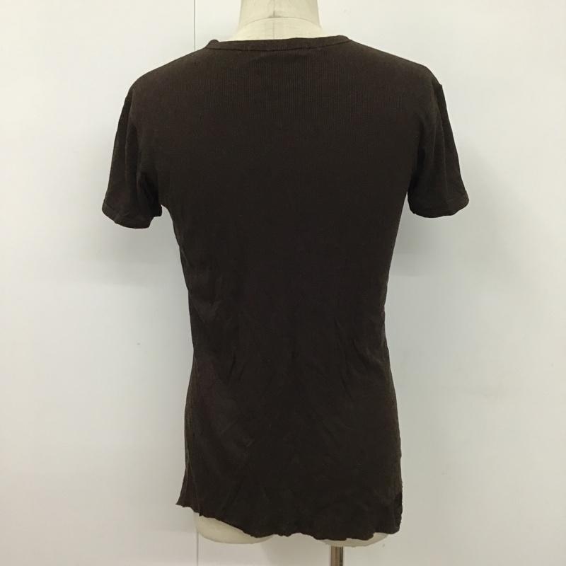 エーケーエム AKM カットソー 半袖 半袖カットソー 半袖Tシャツ 無地Tシャツ Vネックカットソー XL 無地 茶 / ブラウン / メンズ USED 古着 中古 10099406