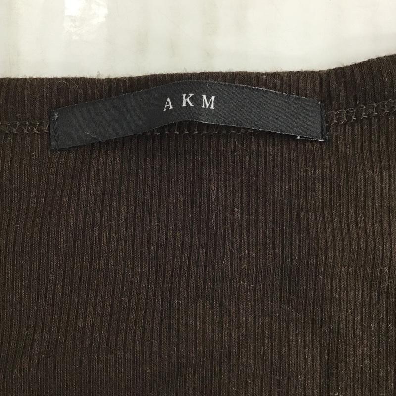 エーケーエム AKM カットソー 半袖 半袖カットソー 半袖Tシャツ 無地Tシャツ Vネックカットソー XL 無地 茶 / ブラウン / メンズ USED 古着 中古 10099406