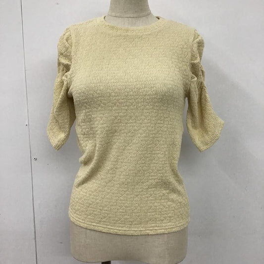 アズールバイマウジー AZUL BY MOUSSY カットソー 半袖 250FSC80-293D サーフェスチェンジデザイントップス 半袖カットソー ストレッチ クルーネックカットソー S 無地 アイボリー / アイボリー /  レディース USED 古着 中古 10099424