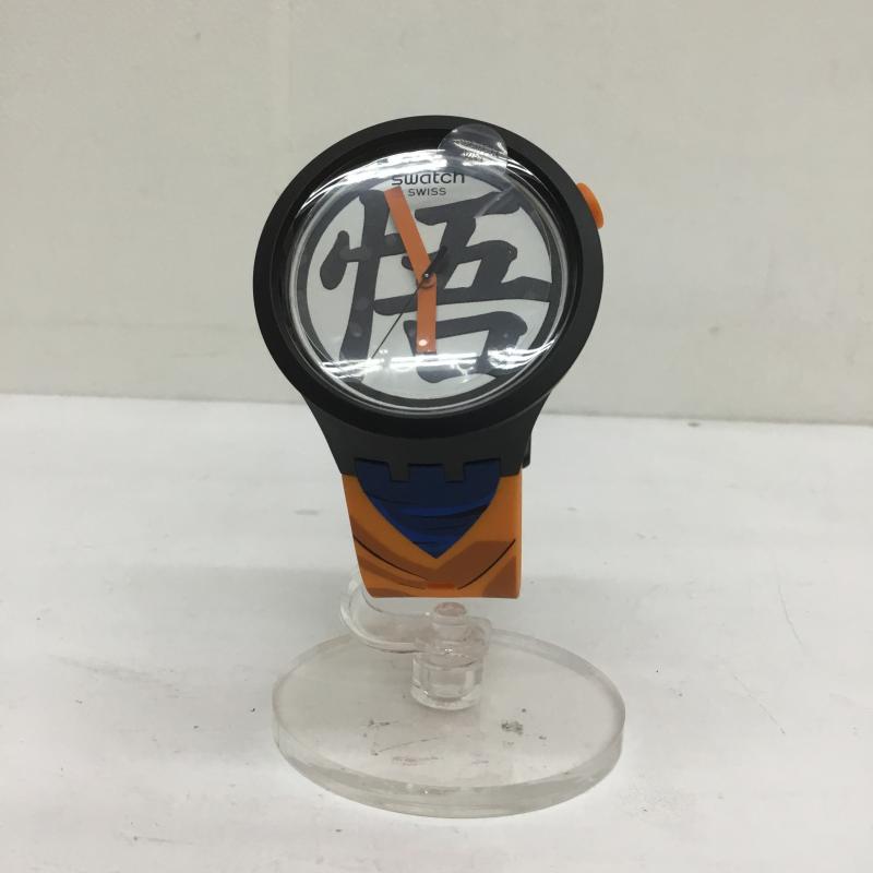 スウォッチ Swatch 腕時計 アナログ(クォーツ式) DRAGONBALL Z GOKU ドラゴンボールZ 悟空 SB01Z101 キャラクター 黒 / ブラック / X 橙 / オレンジ / メンズ USED 古着 中古 10099450