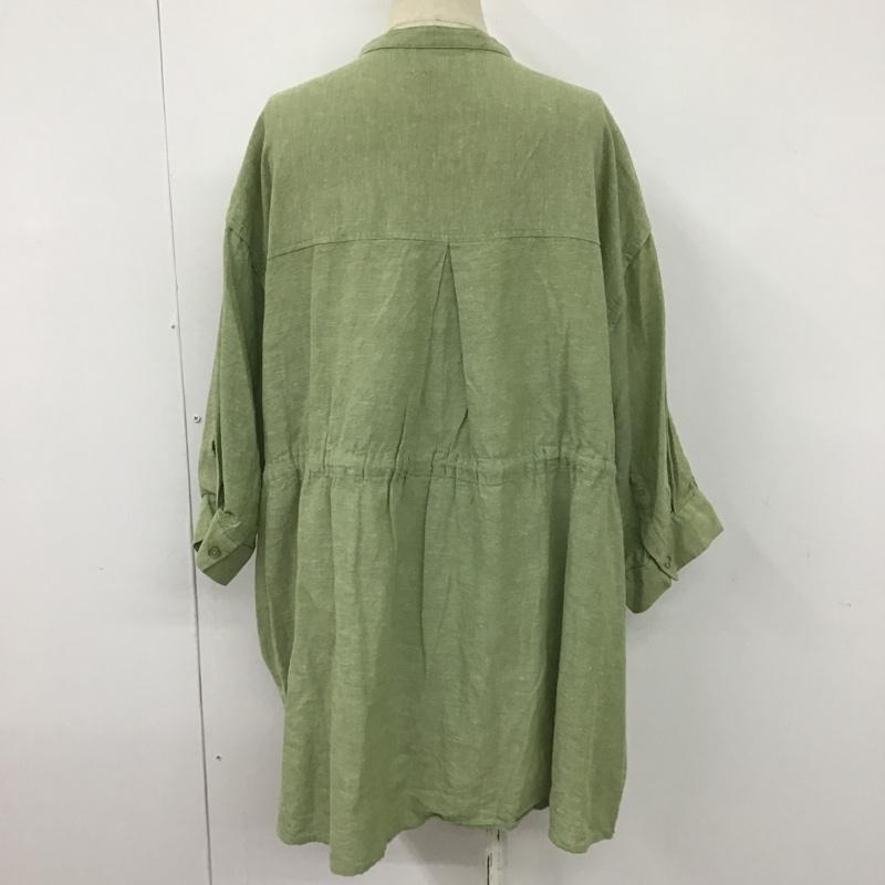 カスタネ Kastane シャツ、ブラウス 七分袖 20SS-IN-110 バンドカラー FREE 無地 薄緑 / ライトグリーン / レディース USED 古着 中古 10099468
