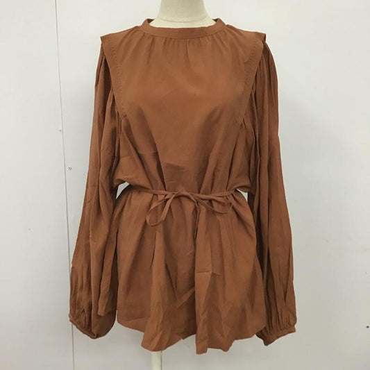 アングリッド Ungrid カットソー 長袖 112060420101-01 ショルダータックボリュームブラウス ダークオレンジ FREE 無地 茶 / ブラウン /  レディース USED 古着 中古 10099469