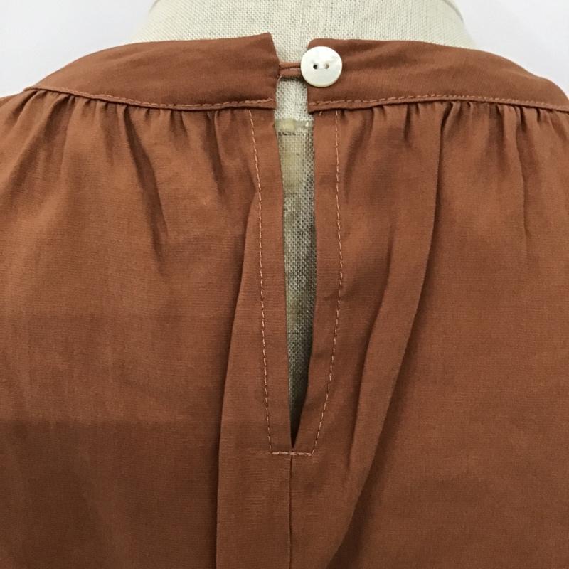 アングリッド Ungrid カットソー 長袖 112060420101-01 ショルダータックボリュームブラウス ダークオレンジ FREE 無地 茶 / ブラウン /  レディース USED 古着 中古 10099469