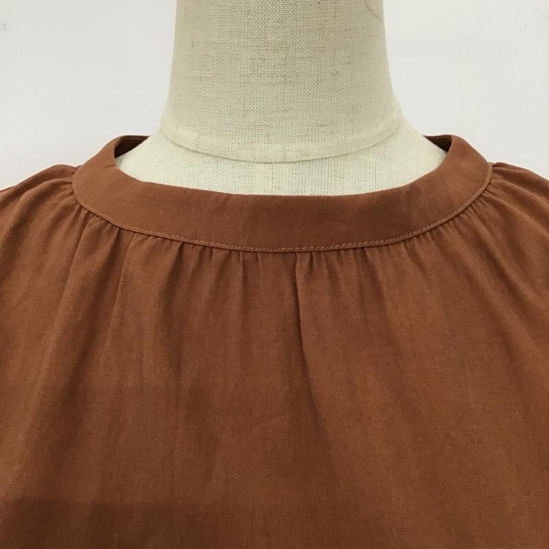 アングリッド Ungrid カットソー 長袖 112060420101-01 ショルダータックボリュームブラウス ダークオレンジ FREE 無地 茶 / ブラウン /  レディース USED 古着 中古 10099469