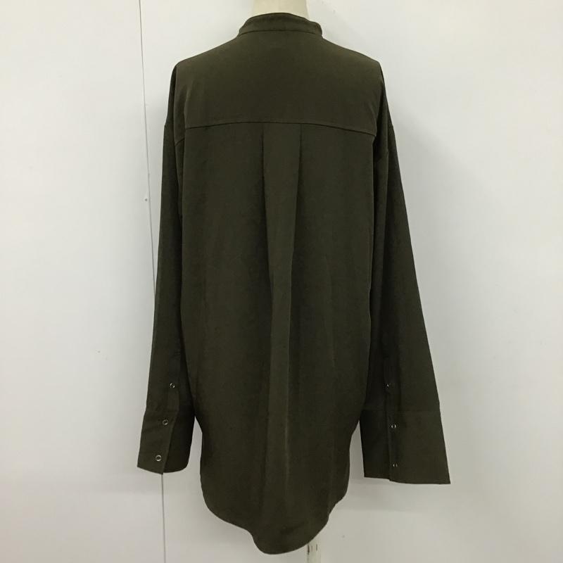 センスオブプレイスバイアーバンリサーチ SENSE OF PLACE by URBAN RESEARCH シャツ、ブラウス 長袖 AA06-23A001 ワイドスリーブバンドカラーシャツ FREE 無地 カーキ / カーキ / レディース USED 古着 中古 10099470