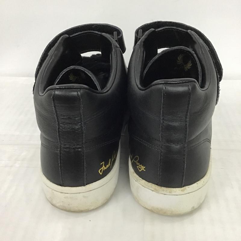 フレッドペリー FRED PERRY スニーカー スニーカー F-19739 レザー ミドルカット UK7 ワンポイント 黒 / ブラック / メンズ USED 古着 中古 10099474