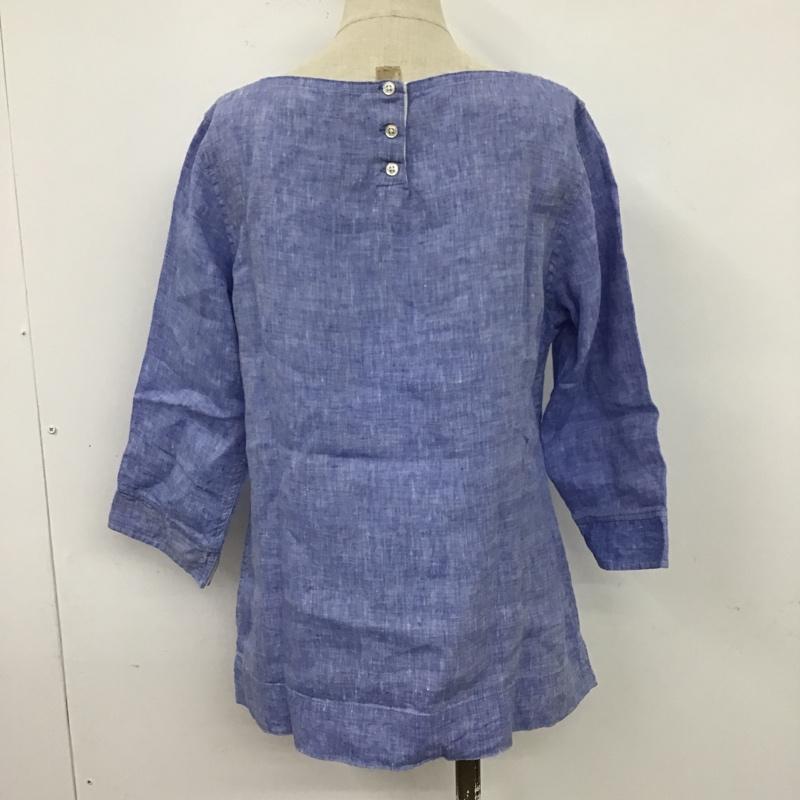 エルエルビーン L.L.Bean カットソー 七分袖 502108 リネン M 無地 水色 / ライトブルー /  レディース USED 古着 中古 10099490