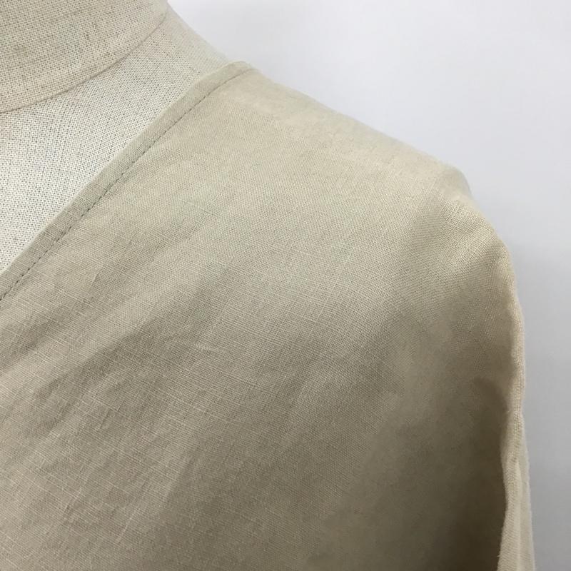 アーバンリサーチドアーズ URBAN RESEARCH DOORS カットソー 七分袖 DR15-23M504 リネンVネックワイドプルオーバー 無地 ベージュ / ベージュ /  レディース USED 古着 中古 10099493