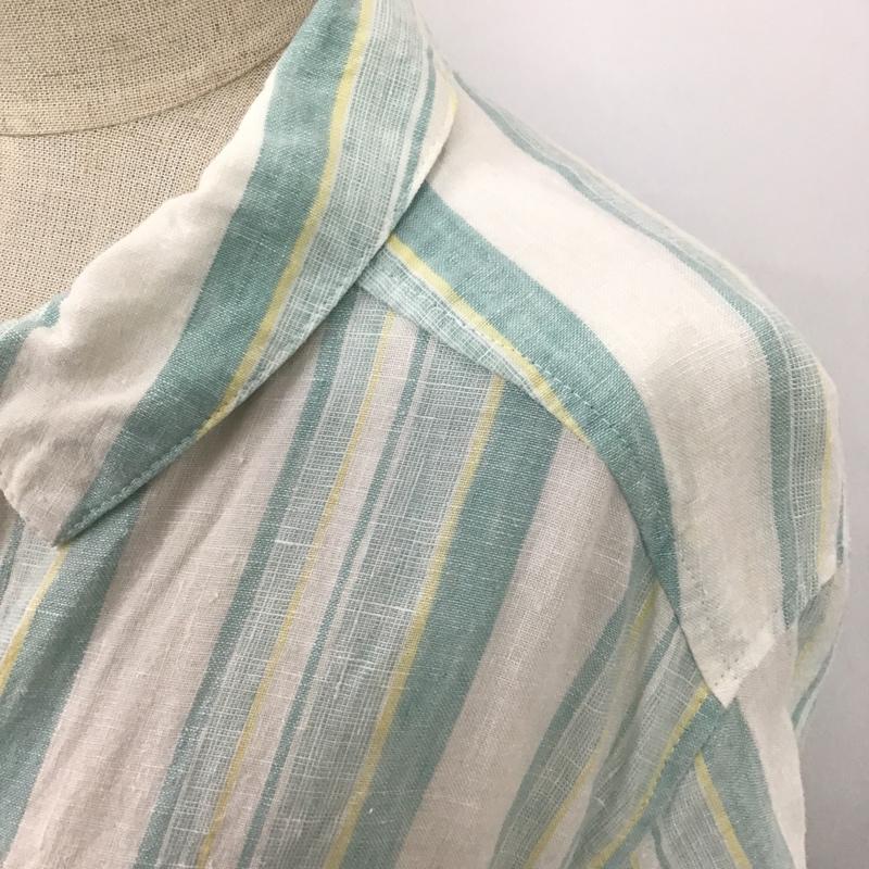サニーレーベル Sonny Label ワンピース ロングスカート LA15-26R017 リネンシャツワンピース FREE ストライプ 白 / ホワイト / X 黄 / イエロー / X 薄緑 / ライトグリーン / レディース USED 古着 中古 10099497
