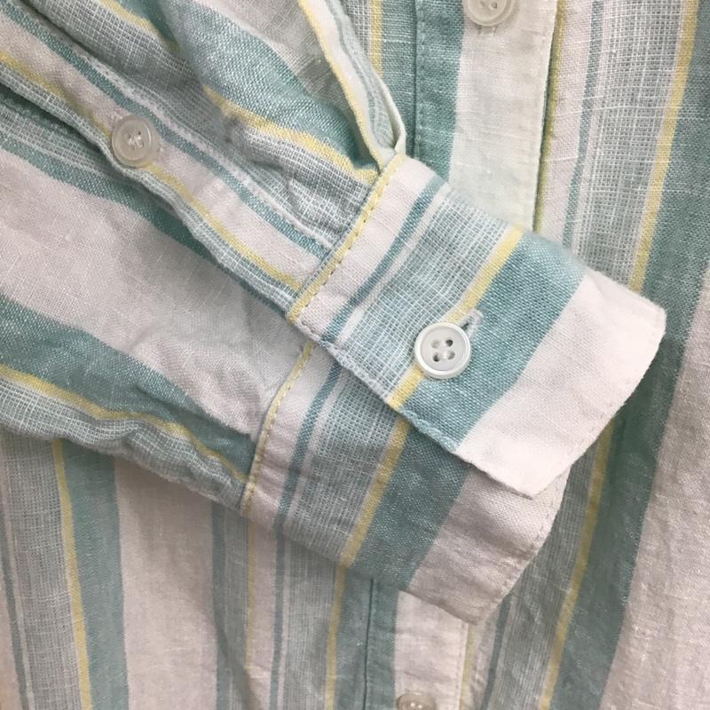 サニーレーベル Sonny Label ワンピース ロングスカート LA15-26R017 リネンシャツワンピース FREE ストライプ 白 / ホワイト / X 黄 / イエロー / X 薄緑 / ライトグリーン / レディース USED 古着 中古 10099497