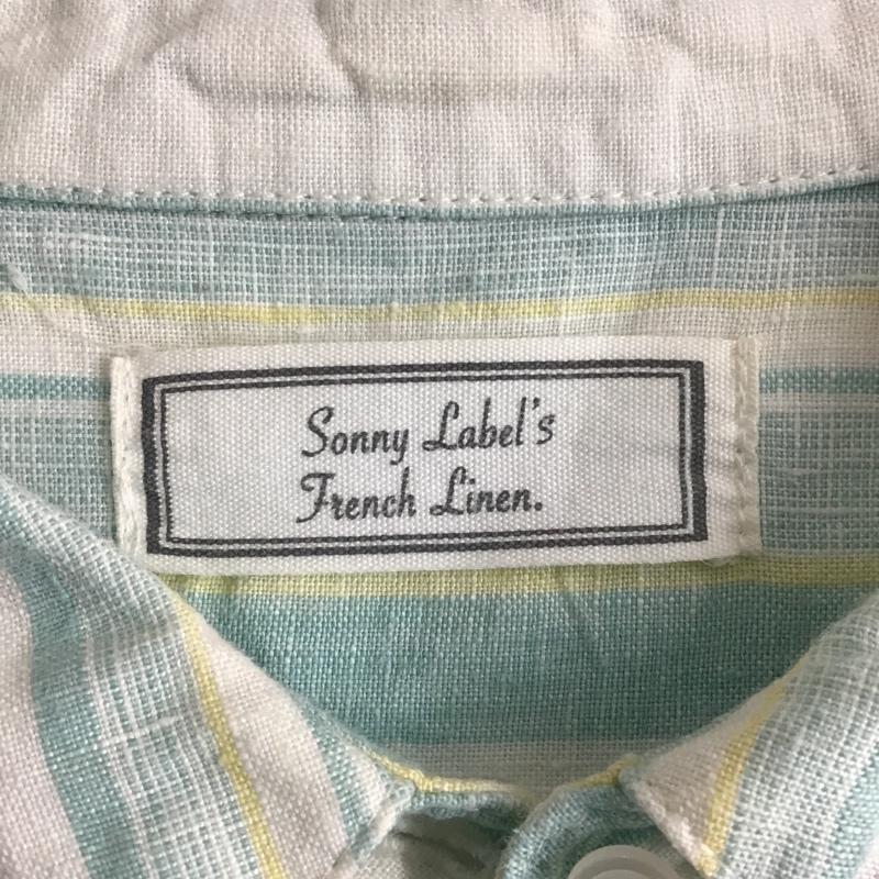 サニーレーベル Sonny Label ワンピース ロングスカート LA15-26R017 リネンシャツワンピース FREE ストライプ 白 / ホワイト / X 黄 / イエロー / X 薄緑 / ライトグリーン / レディース USED 古着 中古 10099497