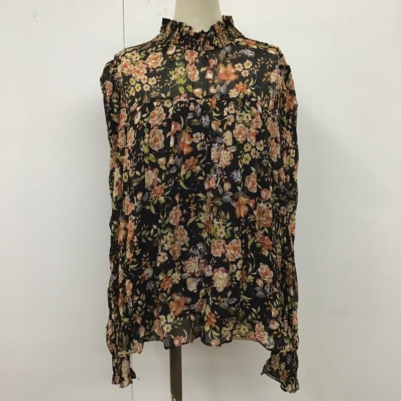 ザラ ZARA カットソー 長袖 4043 272 800 シアー M 花柄 マルチカラー / マルチカラー /  レディース USED 古着 中古 10099503