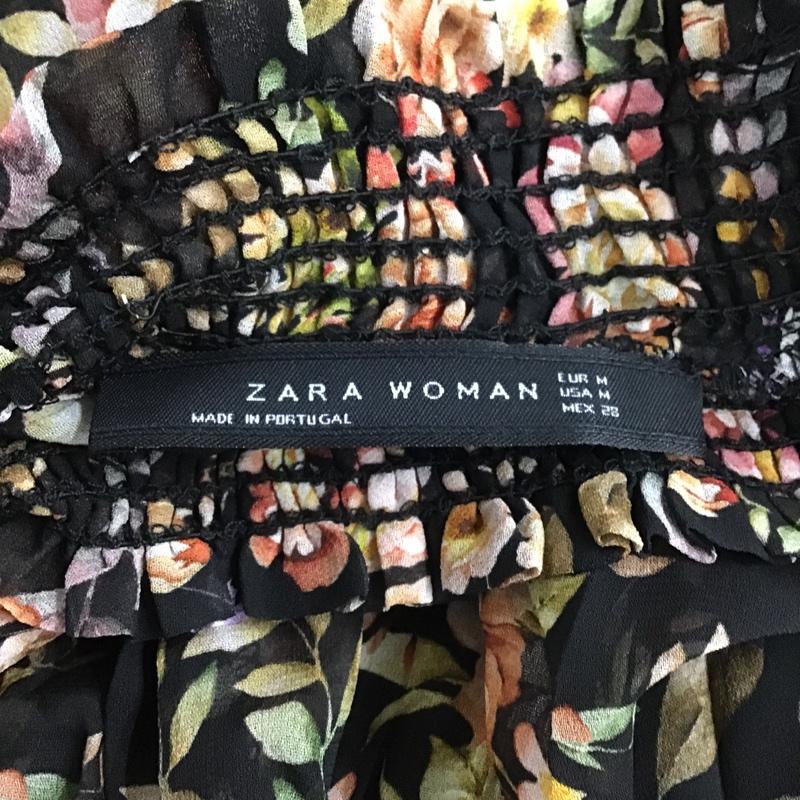 ザラ ZARA カットソー 長袖 4043 272 800 シアー M 花柄 マルチカラー / マルチカラー /  レディース USED 古着 中古 10099503