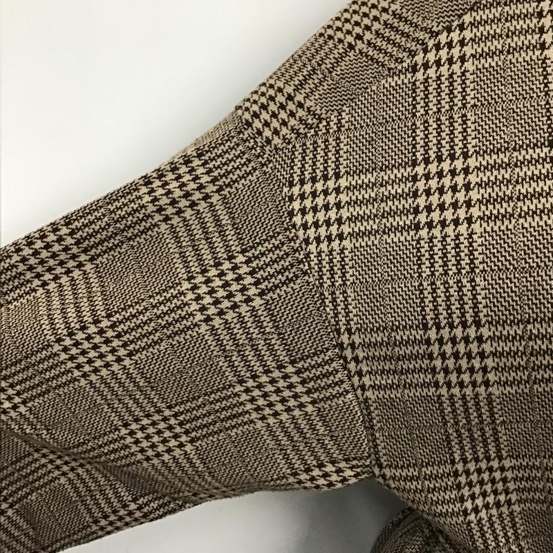 ダブルクローゼット w closet カーディガン 長袖 290640 ガウン ロング丈 チェック ベージュ / ベージュ / X 茶 / ブラウン / レディース USED 古着 中古 10099512