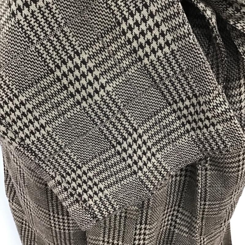 ダブルクローゼット w closet カーディガン 長袖 290640 ガウン ロング丈 チェック ベージュ / ベージュ / X 茶 / ブラウン / レディース USED 古着 中古 10099512