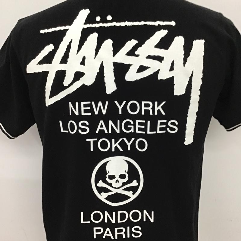 ステューシー STUSSY ポロシャツ 半袖 半そでカットソー 半袖ポロシャツ 刺繍 プリントカットソー カジュアルカットソー S 刺繍 黒 / ブラック / メンズ USED 古着 中古 10099526