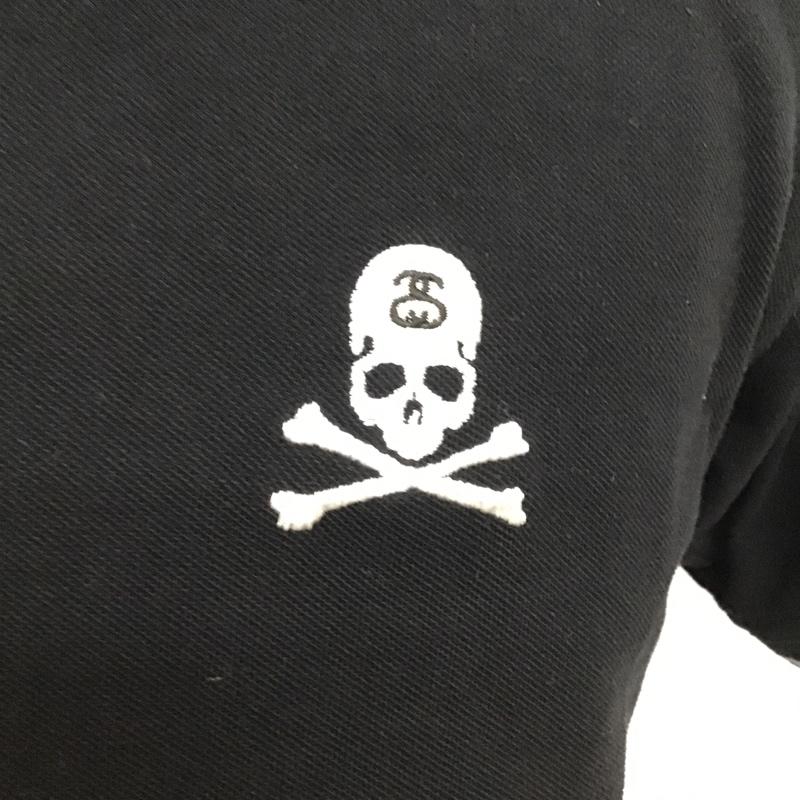 ステューシー STUSSY ポロシャツ 半袖 半そでカットソー 半袖ポロシャツ 刺繍 プリントカットソー カジュアルカットソー S 刺繍 黒 / ブラック / メンズ USED 古着 中古 10099526