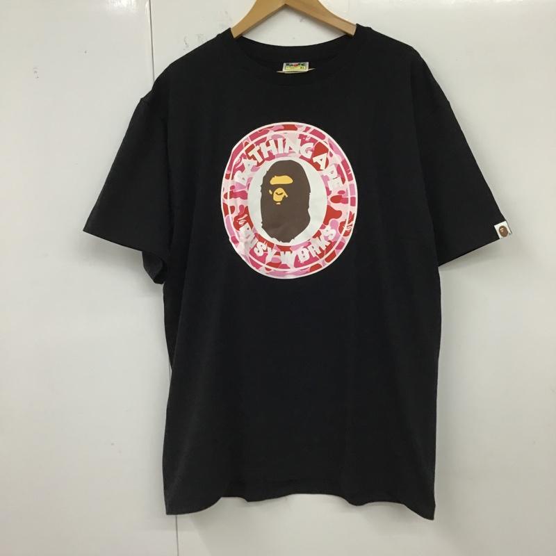 アベイシングエイプ A BATHING APE Tシャツ 半袖 半袖カットソー プリントTシャツ ショートスリーブカットソー 半袖Tシャツ XL プリント 黒 / ブラック / メンズ USED 古着 中古 10099531