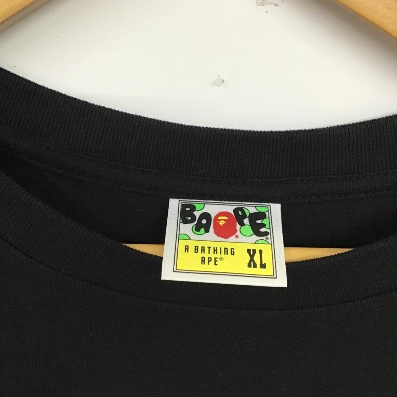 アベイシングエイプ A BATHING APE Tシャツ 半袖 半袖カットソー プリントTシャツ ショートスリーブカットソー 半袖Tシャツ XL プリント 黒 / ブラック / メンズ USED 古着 中古 10099531