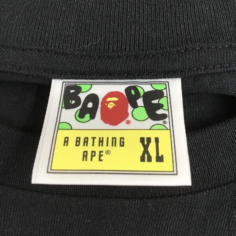 アベイシングエイプ A BATHING APE Tシャツ 半袖 半袖カットソー プリントTシャツ ショートスリーブカットソー 半袖Tシャツ XL プリント 黒 / ブラック / メンズ USED 古着 中古 10099531
