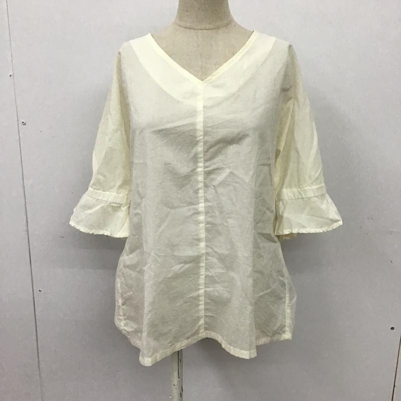 シップスカラーズ SHIPS COLORS カットソー 半袖 半袖カットソー 半袖Tシャツ 無地Tシャツ Vネックカットソー FREE 無地 オフホワイト / オフホワイト / レディース USED 古着 中古 10099594