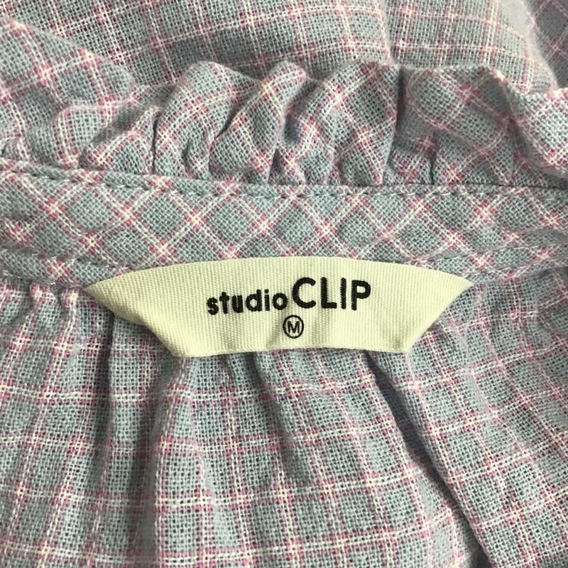スタディオクリップ studio CLIP シャツ、ブラウス 長袖 SC222014-1 長袖チェックシャツ ノーカラーシャツ ギンガムチェック カジュアルシャツ M チェック マルチカラー / マルチカラー / レディース USED 古着 中古 10099598