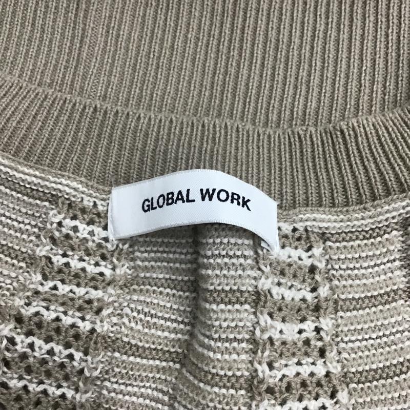グローバルワーク GLOBAL WORK ベスト ベスト GW621001CF Vネック ニットベスト プルオーバー FREE 総柄 白 / ホワイト / X ベージュ / ベージュ / レディース USED 古着 中古 10099603