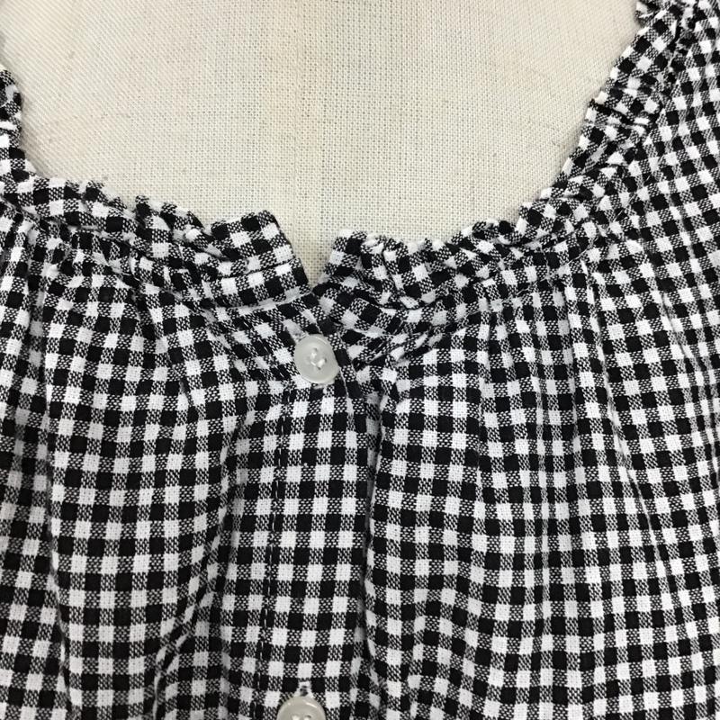 スタディオクリップ studio CLIP カットソー 半袖 SC214039-1 シングルガーゼアソートフリル襟ブラウス 3WAY 前後着 LL チェック 白 / ホワイト / X 黒 / ブラック /  レディース USED 古着 中古 10099606