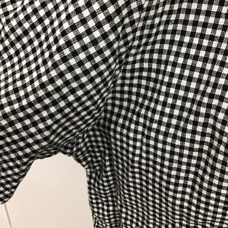 スタディオクリップ studio CLIP カットソー 半袖 SC214039-1 シングルガーゼアソートフリル襟ブラウス 3WAY 前後着 LL チェック 白 / ホワイト / X 黒 / ブラック /  レディース USED 古着 中古 10099606