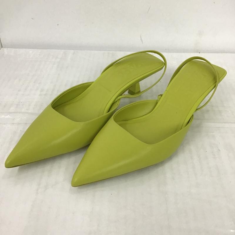 ザラ ZARA ミュール ミュール 2200 810 033 ポインテッドトゥ EU35 無地 黄緑 / イエローグリーン / レディース USED 古着 中古 10099618