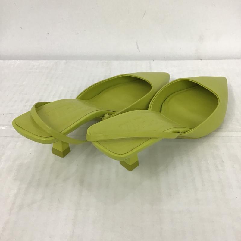 ザラ ZARA ミュール ミュール 2200 810 033 ポインテッドトゥ EU35 無地 黄緑 / イエローグリーン / レディース USED 古着 中古 10099618
