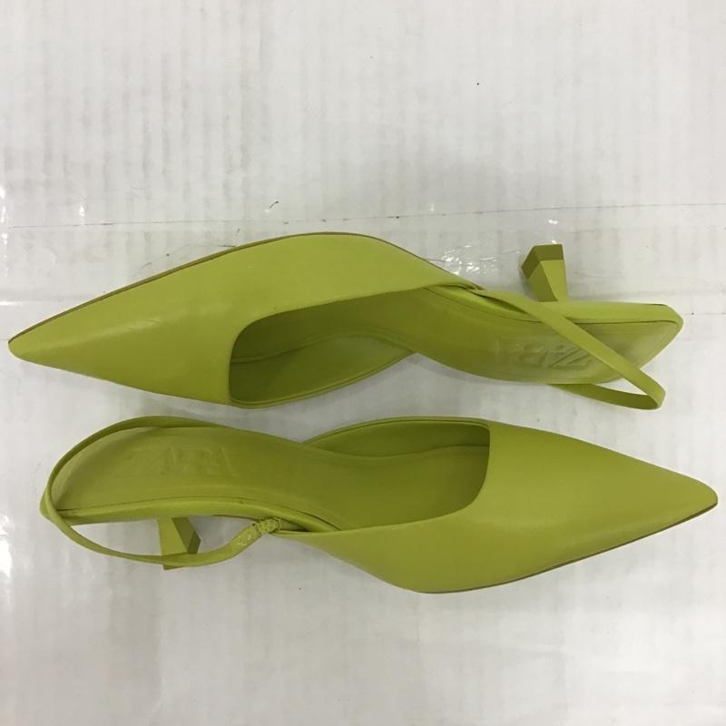 ザラ ZARA ミュール ミュール 2200 810 033 ポインテッドトゥ EU35 無地 黄緑 / イエローグリーン / レディース USED 古着 中古 10099618