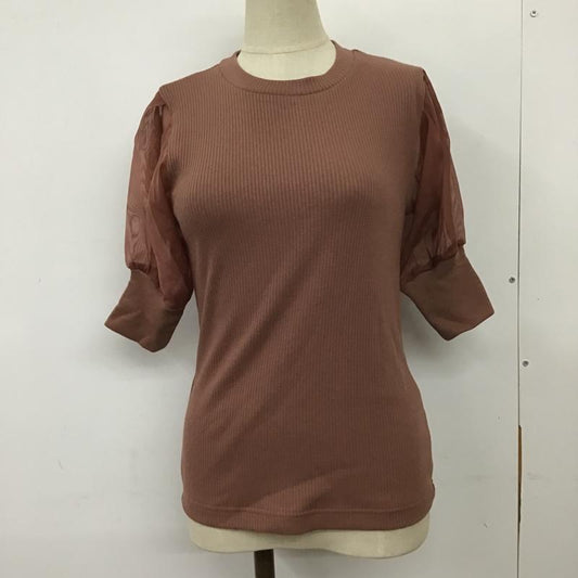 アズールバイマウジー AZUL BY MOUSSY カットソー 半袖 250FAC80-033F SHEER SLEEVE PUFF TOPS シアースリーブパフトップス S 無地 桃 / ピンク /  レディース USED 古着 中古 10099637