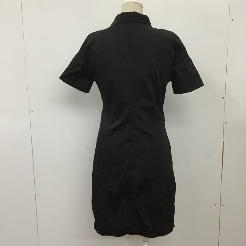ザラ ZARA ワンピース ミニスカート 8639 371 800 シャツワンピース 半袖 M 無地 黒 / ブラック / レディース USED 古着 中古 10099638