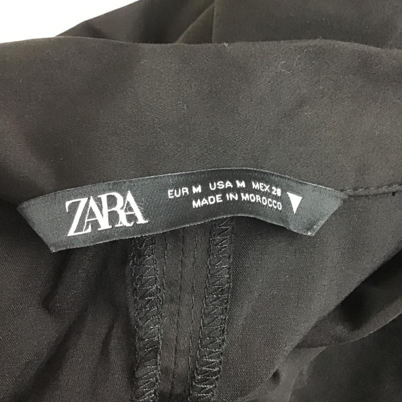 ザラ ZARA ワンピース ミニスカート 8639 371 800 シャツワンピース 半袖 M 無地 黒 / ブラック / レディース USED 古着 中古 10099638
