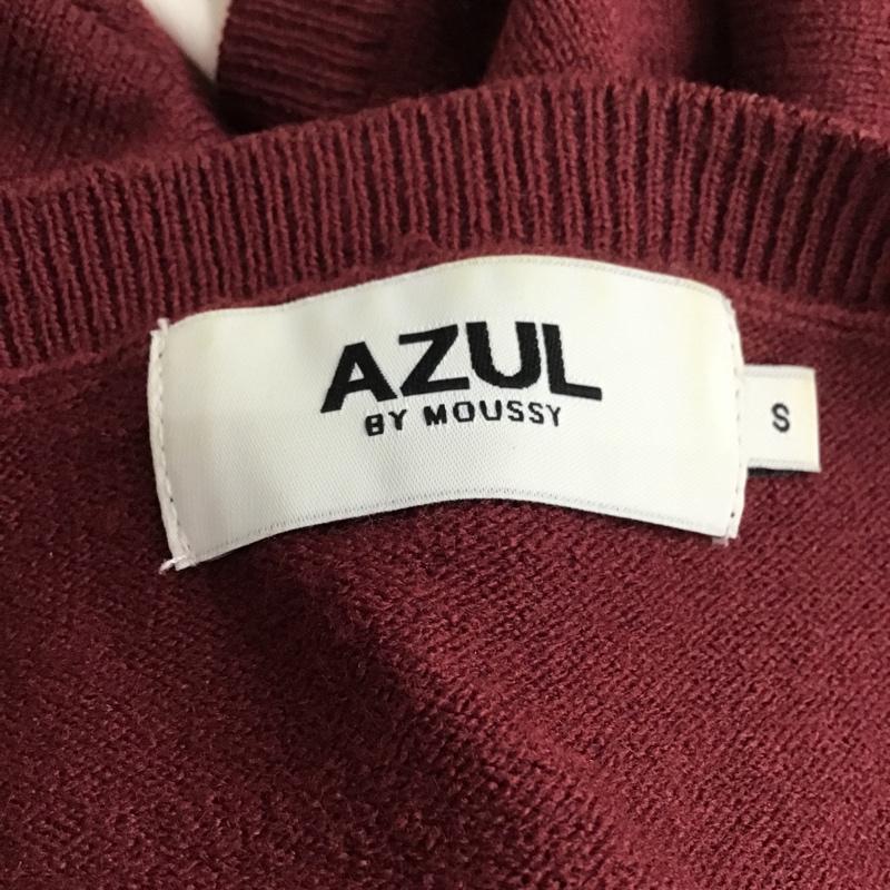 アズールバイマウジー AZUL BY MOUSSY カットソー 長袖 250EAB70-441I レイヤード風 ニット S 無地 えんじ / ワインレッド / X 白 / ホワイト /  レディース USED 古着 中古 10099642
