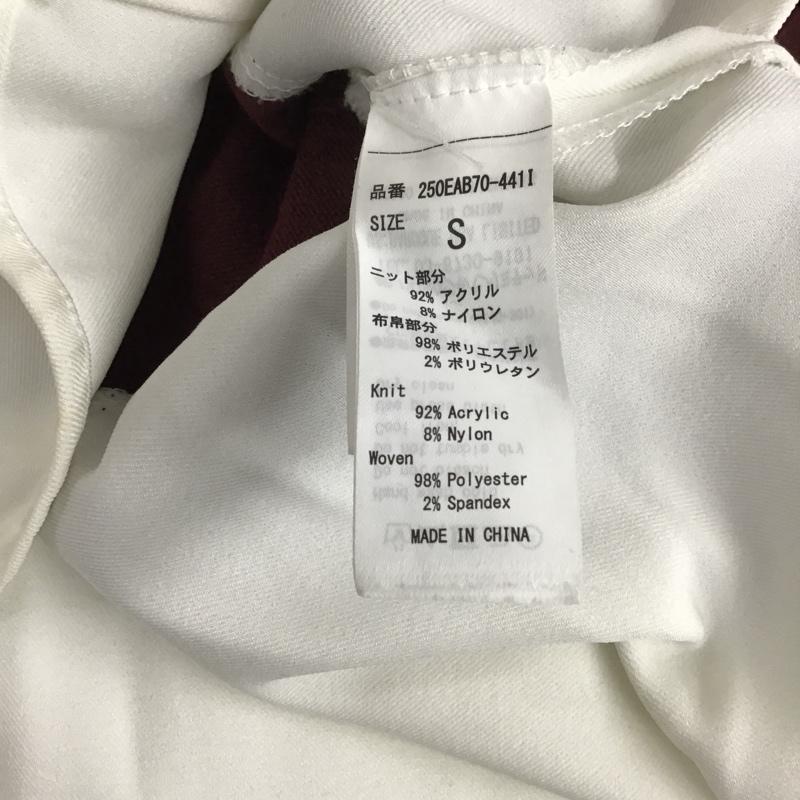 アズールバイマウジー AZUL BY MOUSSY カットソー 長袖 250EAB70-441I レイヤード風 ニット S 無地 えんじ / ワインレッド / X 白 / ホワイト /  レディース USED 古着 中古 10099642