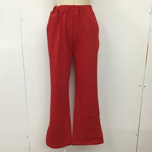 ニコアンド niko and... ボトムス ボトムス NKN23528AD マルチストレッチスリットパンツ タグ付き セルフカット M 無地 赤 / レッド /  レディース USED 古着 中古 10099665