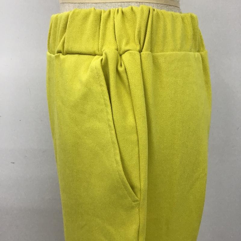 ニコアンド niko and... ボトムス ボトムス NKN23528AD マルチストレッチスリットパンツ タグ付き セルフカット L 無地 黄 / イエロー /  レディース USED 古着 中古 10099666