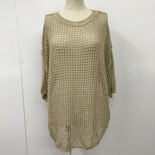 ローリーズファーム LOWRYS FARM カットソー 半袖 LF622130TS 透かし編み FREE 無地 ベージュ / ベージュ /  レディース USED 古着 中古 10099678