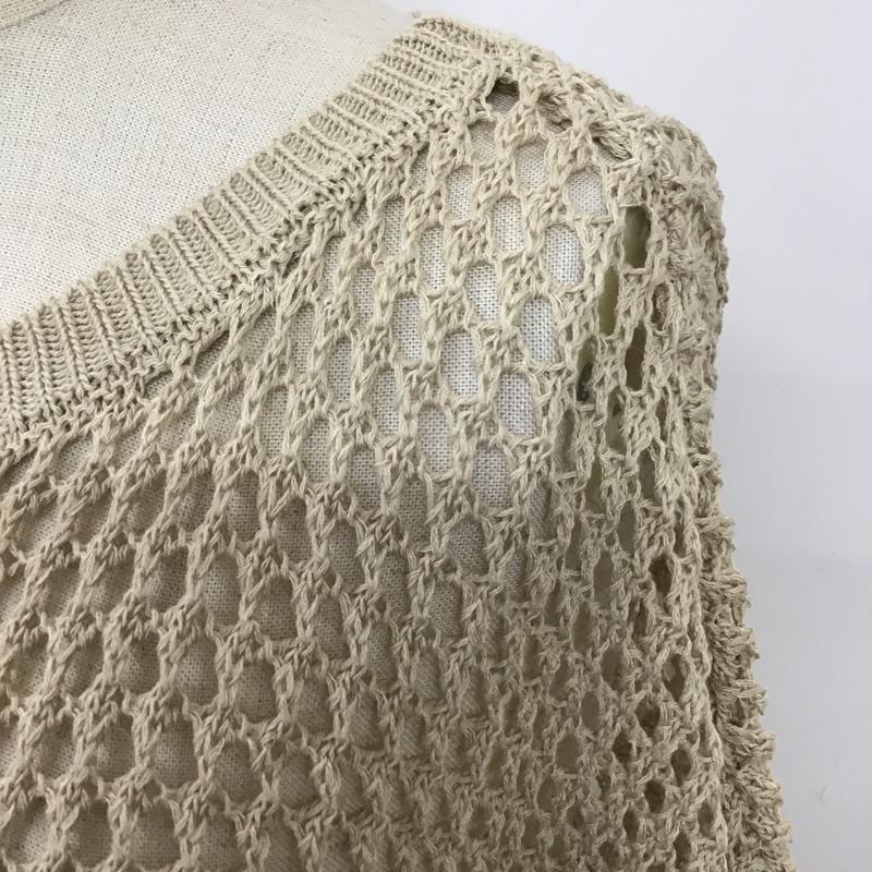 ローリーズファーム LOWRYS FARM カットソー 半袖 LF622130TS 透かし編み FREE 無地 ベージュ / ベージュ /  レディース USED 古着 中古 10099678