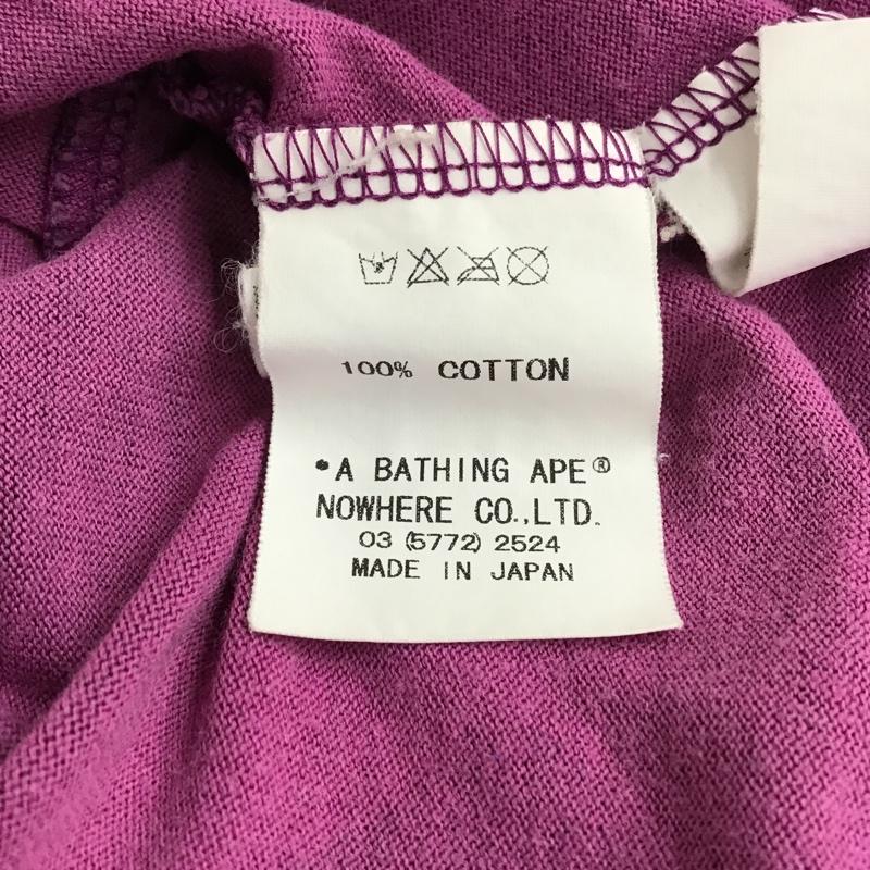 アベイシングエイプ A BATHING APE Tシャツ 半袖 APEE カモ柄 迷彩 ロゴ、文字 紫 / パープル / レディース USED 古着 中古 10099680