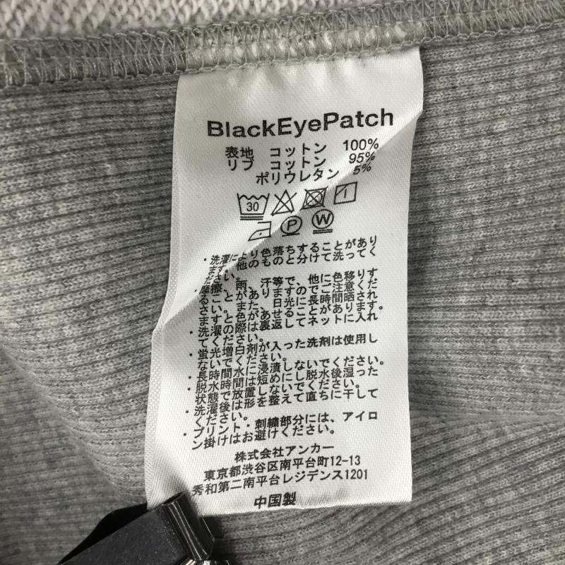 ブラックアイパッチ Black eye patch パーカー 長袖 刺繍ロゴ 取扱注意 タグ付 L プリント X 刺繍 灰 / グレー / メンズ USED 古着 中古 10099717
