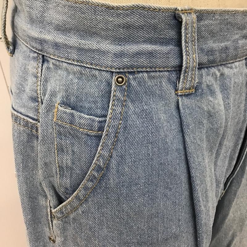 パーリッシィ PAR ICI パンツ デニム、ジーンズ ボトム デニムパンツ カジュアルパンツ ワイドパンツ ストレートパンツ M 無地 インディゴ / インディゴ /  レディース USED 古着 中古 10099733