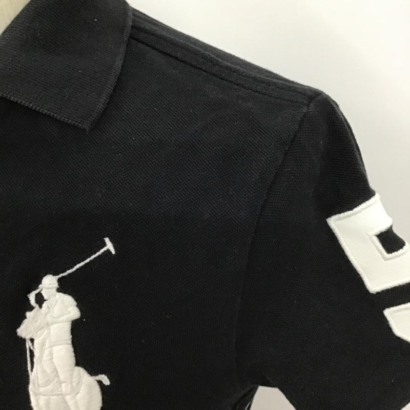 ポロラルフローレン POLO RALPH LAUREN ポロシャツ 半袖 半袖ポロシャツ カラーシャツカットソー 刺繍カットソー 半袖カットソー XS ロゴ、文字 黒 / ブラック / メンズ USED 古着 中古 10099748
